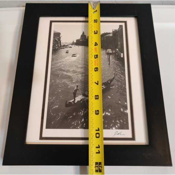 Grand Canal of Venice Italy Black & White Photograph Print Framed Signed 12x10 - Picture 6 of 7